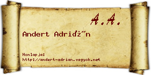Andert Adrián névjegykártya